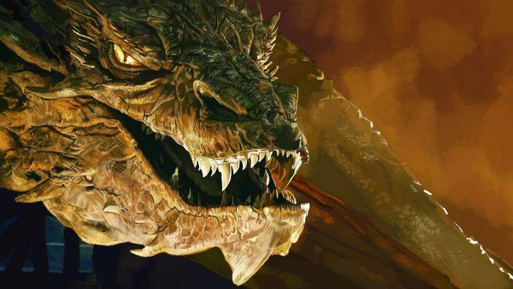 Smaug, The Hobbit: The Desolation Of Smaug, Dragon, Benedict Cumberbatch HD Wallpaper Desktop Background