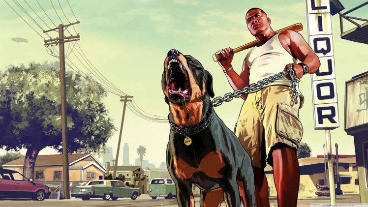 Grand Theft Auto V, Dog, Nigga HD Wallpaper Desktop Background