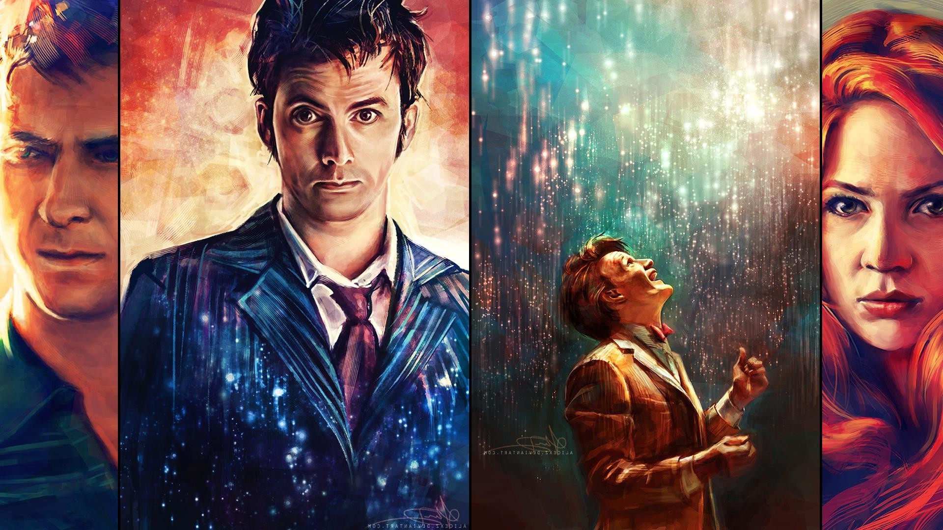 Doctor Who, The Doctor, Artwork, Painting, David Tennant, Matt Smith, Karen  Gillan, Amy Pond, Rory Williams, Arthur Darvill, Alicexz, Tenth Doctor, Eleventh  Doctor Wallpapers HD / Desktop and Mobile Backgrounds