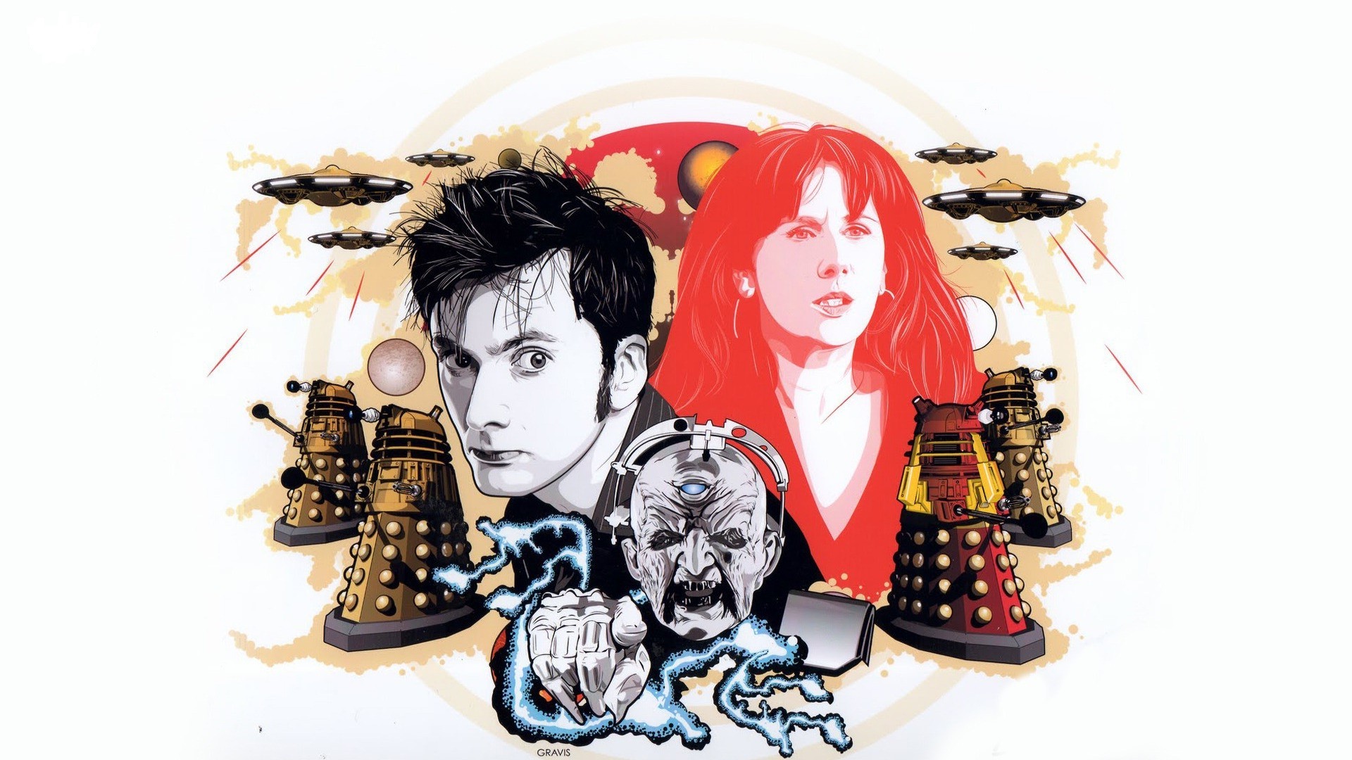 Doctor Who, The Doctor, TARDIS, David Tennant, Daleks, Davros, Tenth Doctor Wallpaper