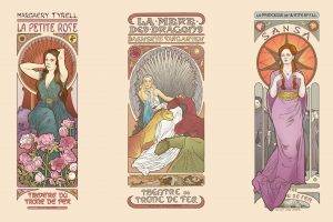 Game Of Thrones, Art Nouveau, Sansa Stark, Margaery Tyrell, Daenerys Targaryen