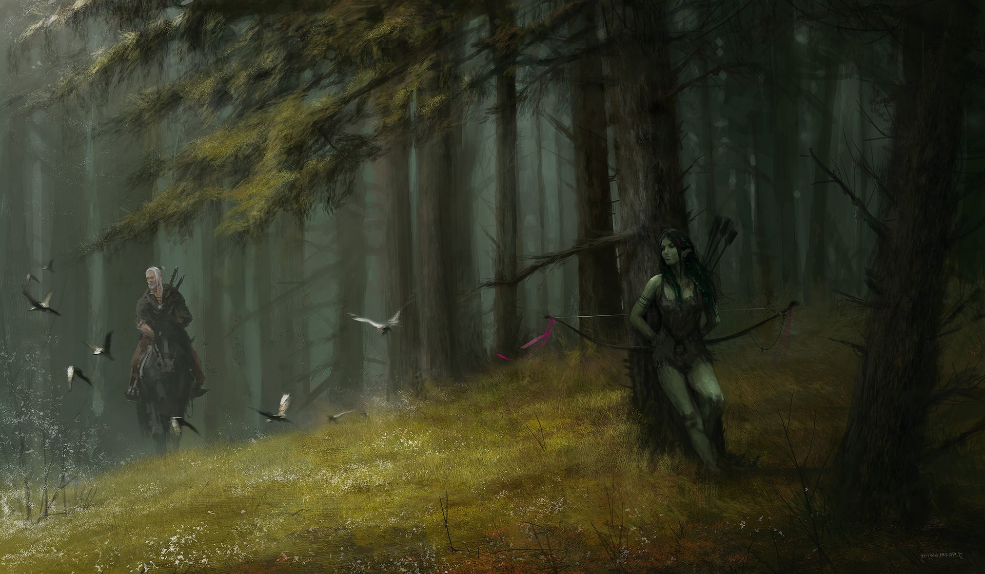 fantasy Art, Forest, The Witcher Wallpaper