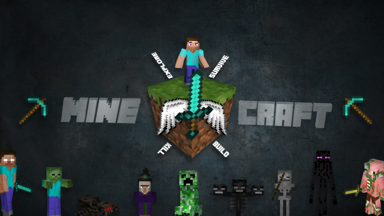 Steve Adventurers Minecraft Herobrine Sword Craft 3d Blocks Wallpapers Hd Desktop And Mobile Backgrounds