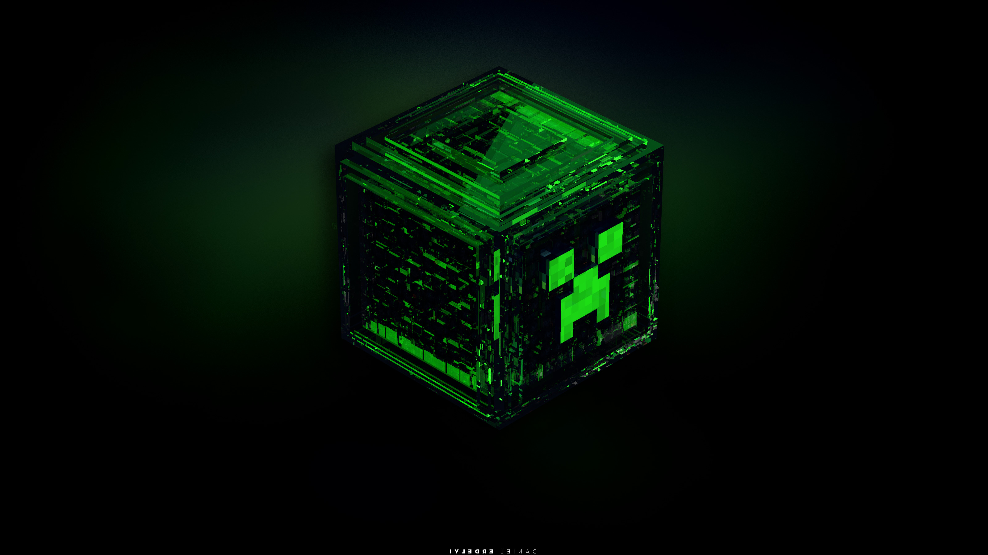 creeper, Minecraft, Green Wallpaper
