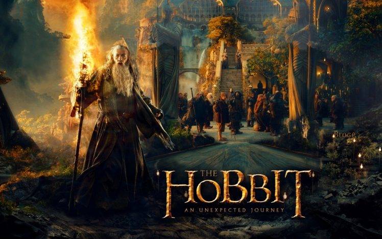 Gandalf, Ian McKellen, Dwarfs, Demba Ba, Martin Freeman, The Lord Of The Rings, The Hobbit: An Unexpected Journey, Movies HD Wallpaper Desktop Background