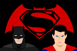 Batman, Superman, Batman V Superman: Dawn Of Justice, Logo, Fighting, Bats, Black, Red, Blue, Sketches, Artwork