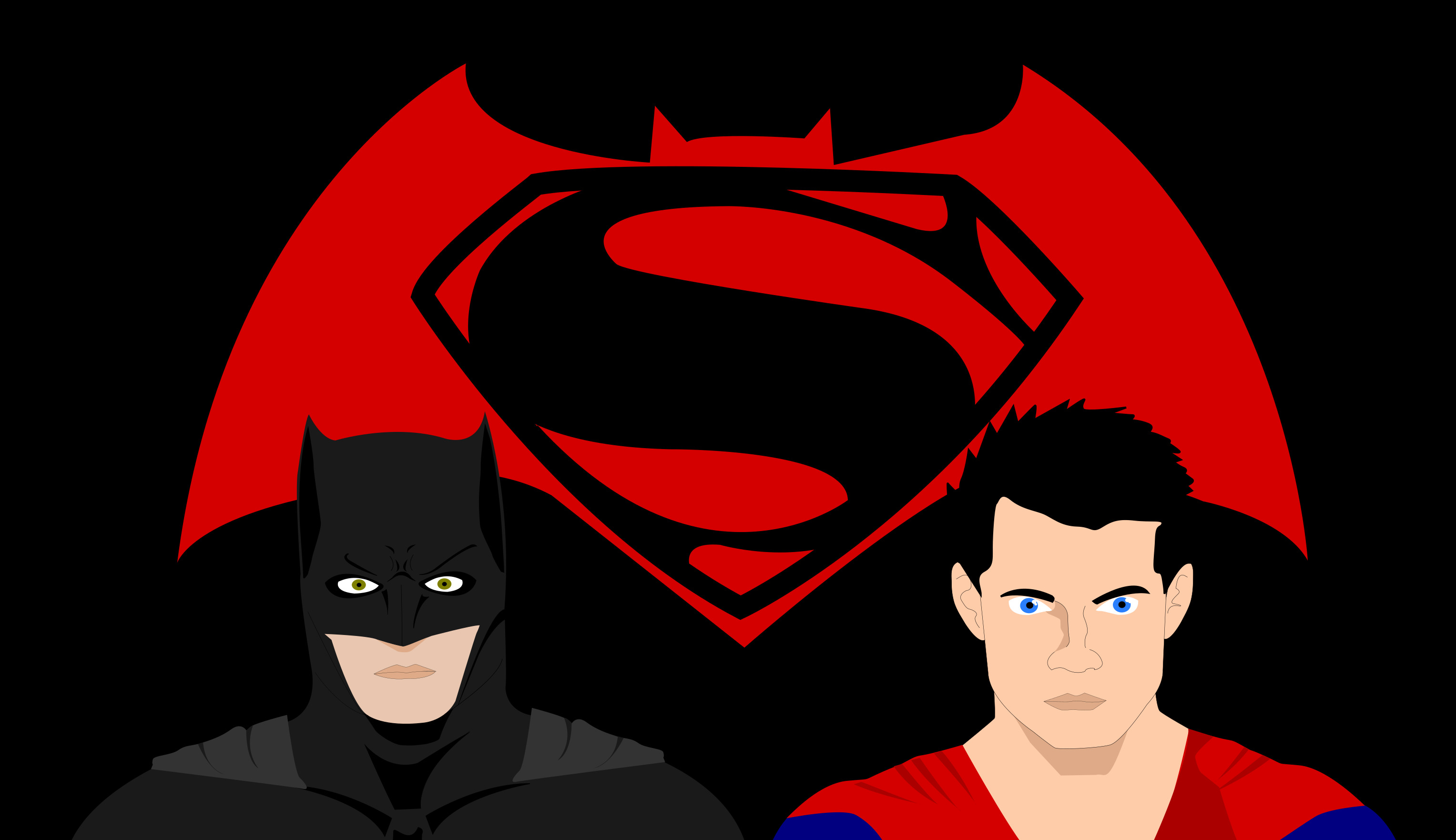 Batman, Superman, Batman V Superman: Dawn Of Justice, Logo, Fighting, Bats, Black, Red, Blue, Sketches, Artwork Wallpaper