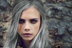 Cara Delevingne, Cosplay, Cirilla Fiona Elen Riannon, The Witcher 3: Wild Hunt, Photoshop