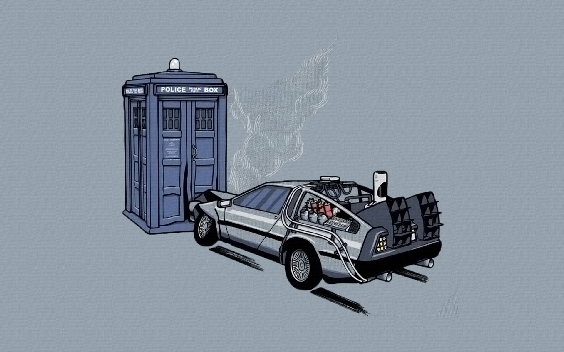 Doctor Who, Back To The Future, Crossover Wallpaper