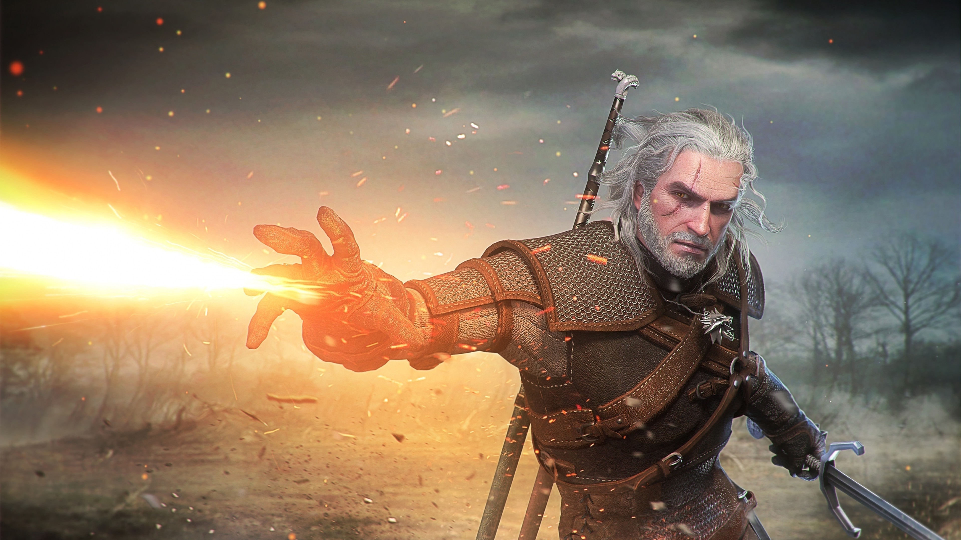 Geralt Of Rivia The Witcher 3 Wild Hunt Video Games Sword 