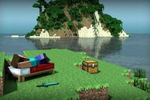 render, Minecraft, Island