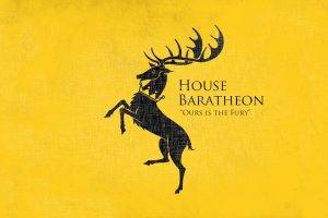 Game Of Thrones, House Baratheon, Sigils, Yellow Background