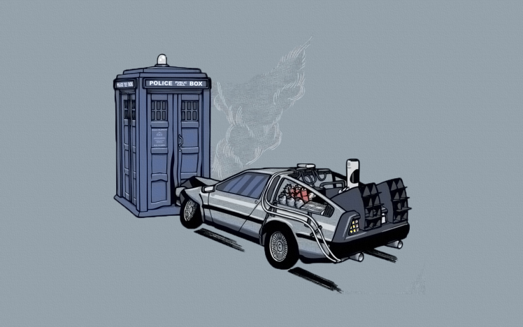 Back To The Future, DeLorean, Doctor Who HD Wallpaper Desktop Background