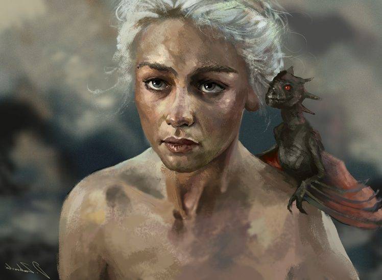 Game Of Thrones, Artwork, Dragon, Daenerys Targaryen HD Wallpaper Desktop Background