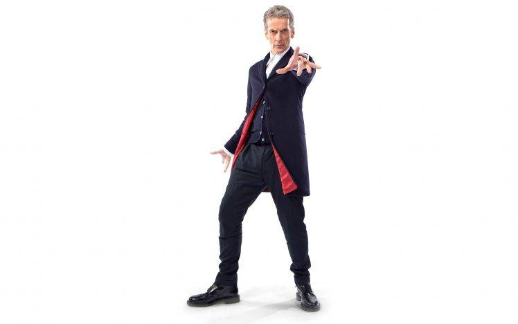 Doctor Who, The Doctor, TARDIS, Peter Capaldi, Simple Background HD Wallpaper Desktop Background
