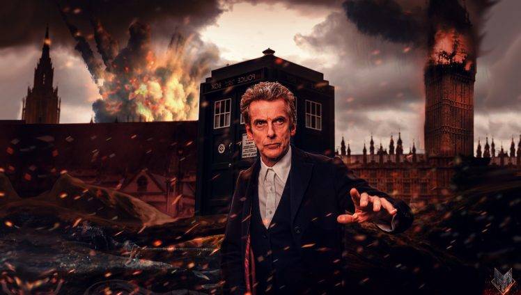 Doctor Who, The Doctor, TARDIS, London, Peter Capaldi, Destruction HD Wallpaper Desktop Background
