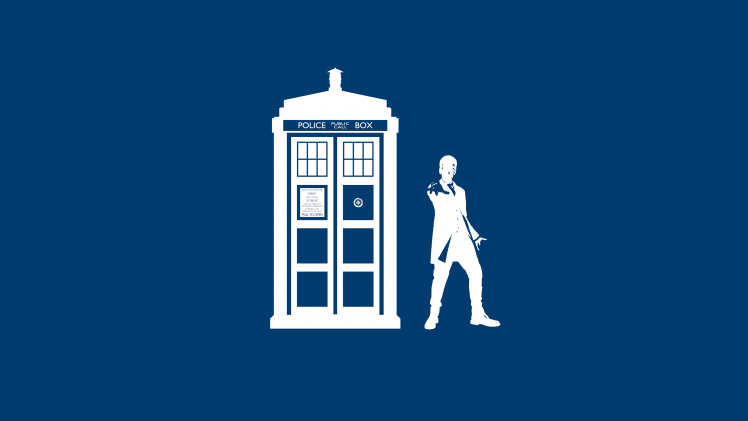 Doctor Who, The Doctor, TARDIS, Peter Capaldi, Simple Background HD Wallpaper Desktop Background