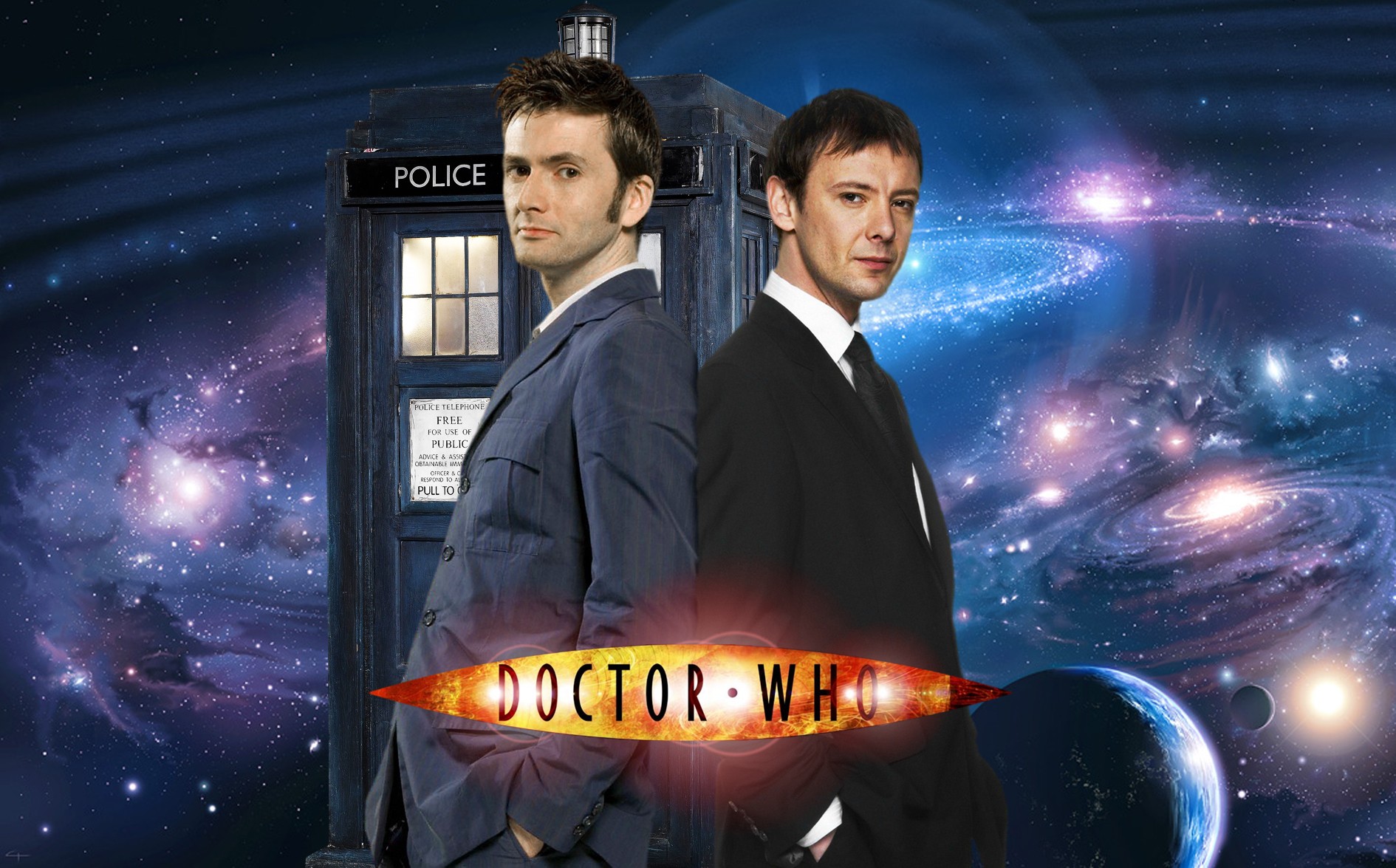 Doctor Who, The Doctor, TARDIS, The Master, David Tennant, John Simm, Tenth Doctor Wallpaper