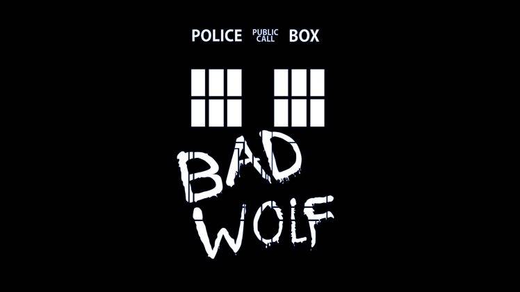 Doctor Who, Bad Wolf, TARDIS, Black Background HD Wallpaper Desktop Background
