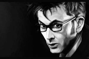 Doctor Who, The Doctor, David Tennant, Monochrome, Tenth Doctor