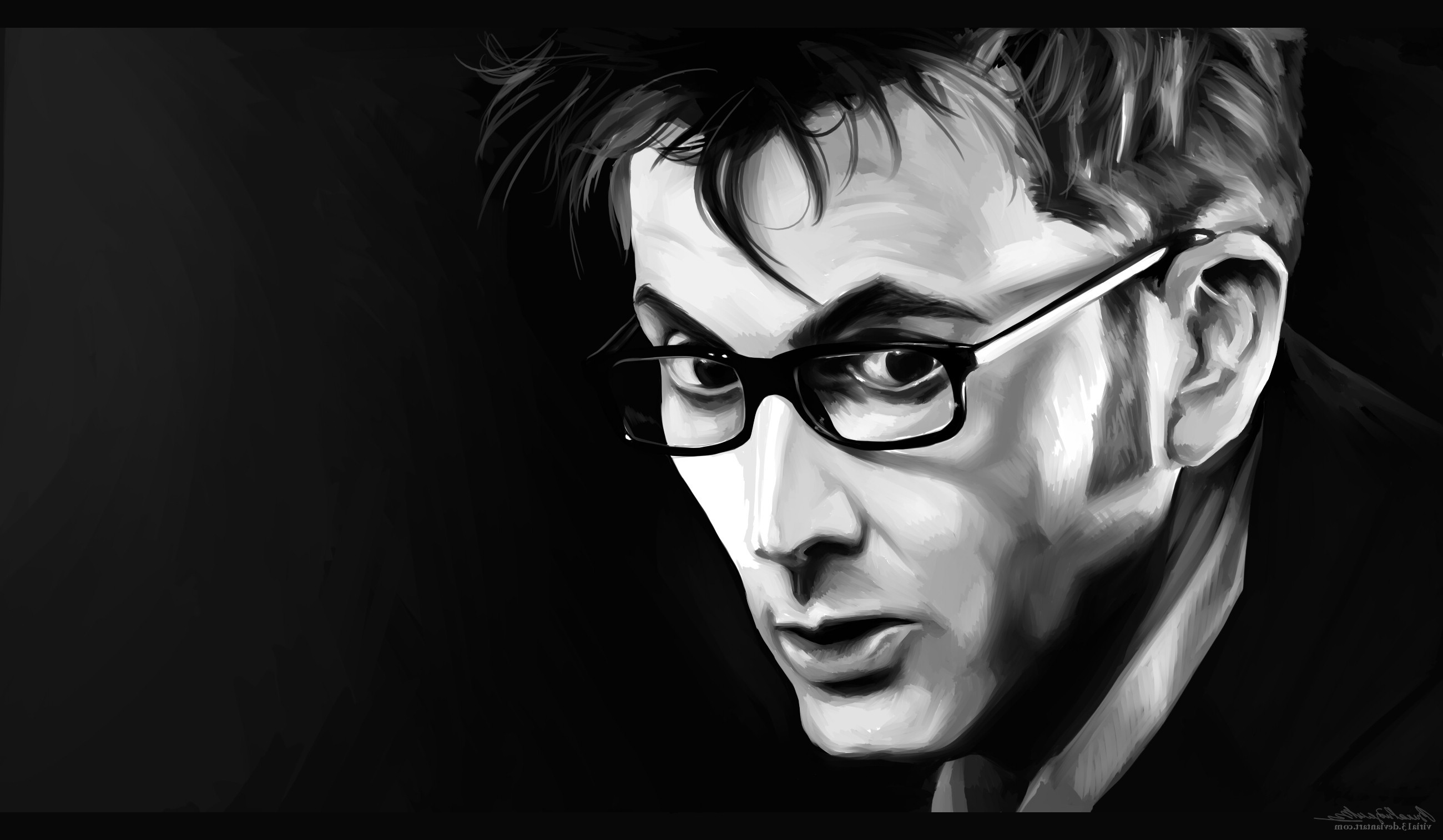 Doctor Who, The Doctor, David Tennant, Monochrome, Tenth Doctor Wallpaper