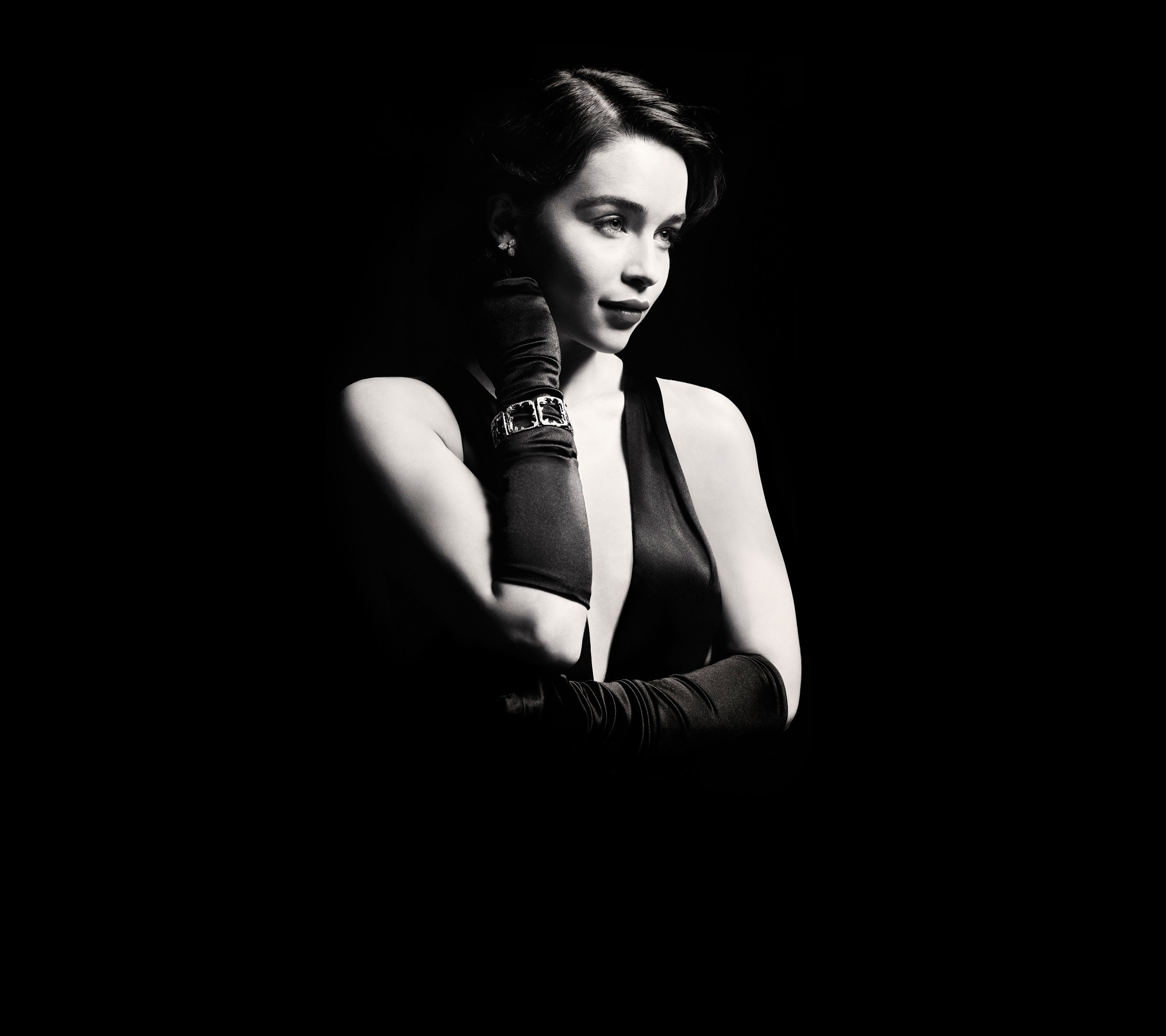 Emilia Clarke, Monochrome Wallpaper