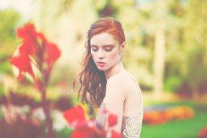 AnnaLee Suicide, Redhead, Flowers, Suicide Girls, Women, Face, Long Hair