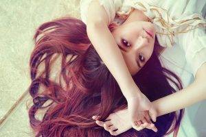 lying Down, Redhead, Women, Asian