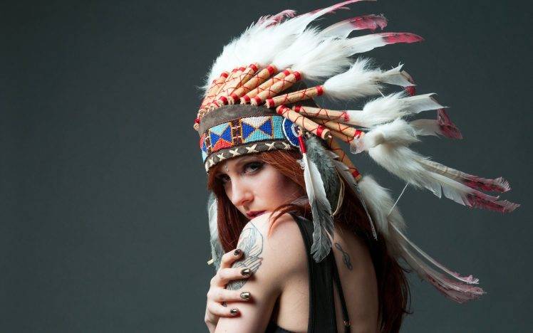 Native Americans, Women, Headdress HD Wallpaper Desktop Background