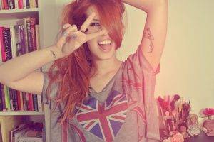 redhead, Tattoo, Flag