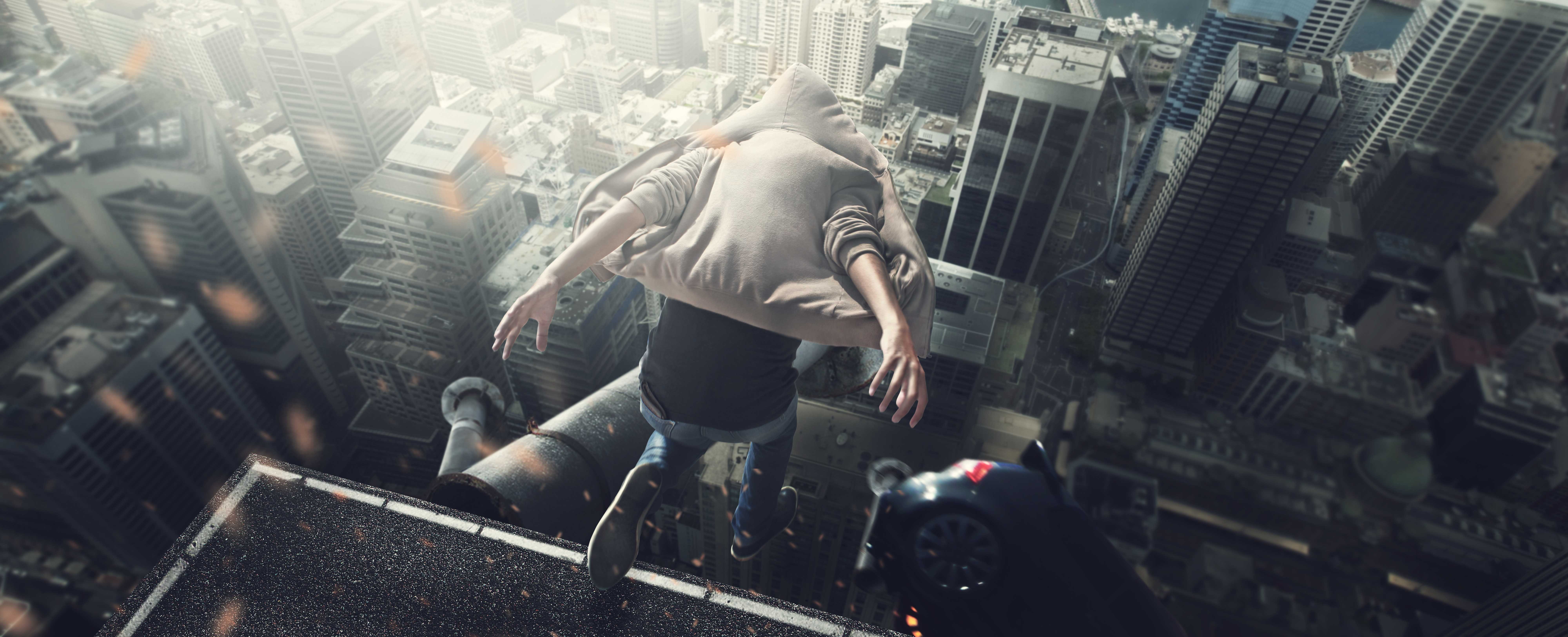 building, Falling, Cityscape, Jumping Wallpaper