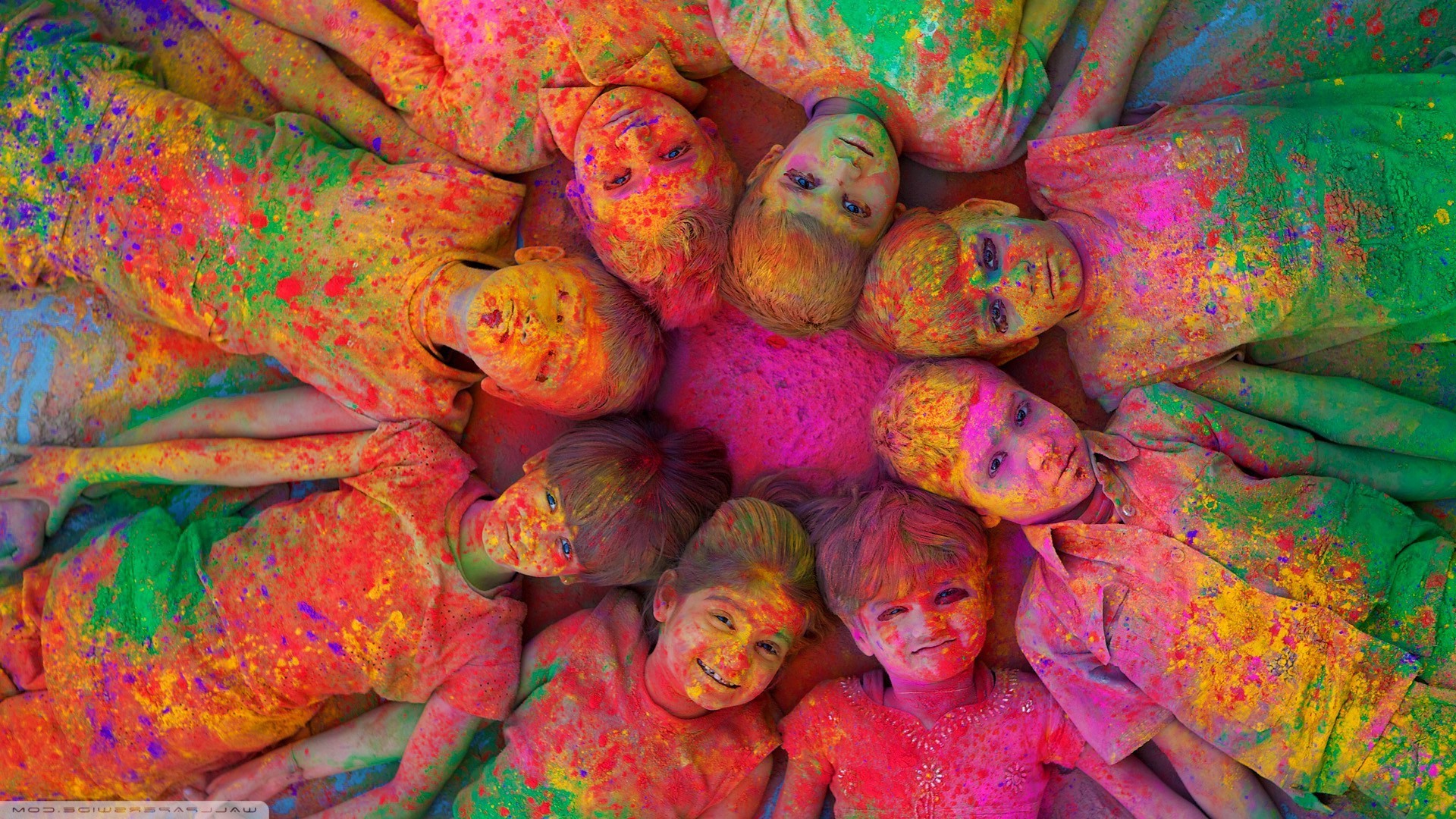 holi Festival, Colorful, Children Wallpaper
