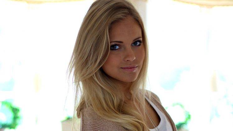 Emilie Marie Nereng Blonde Blue Eyes Sweater Face Wallpapers Hd Desktop And Mobile Backgrounds