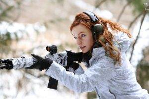 redhead, Women, Women With Guns, Weapon, Gun
