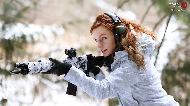 redhead, Women, Women With Guns, Weapon, Gun HD Wallpaper Desktop Background