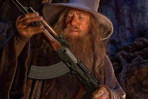 Gandalf, AK 47, The Lord Of The Rings, Photo Manipulation, Humor