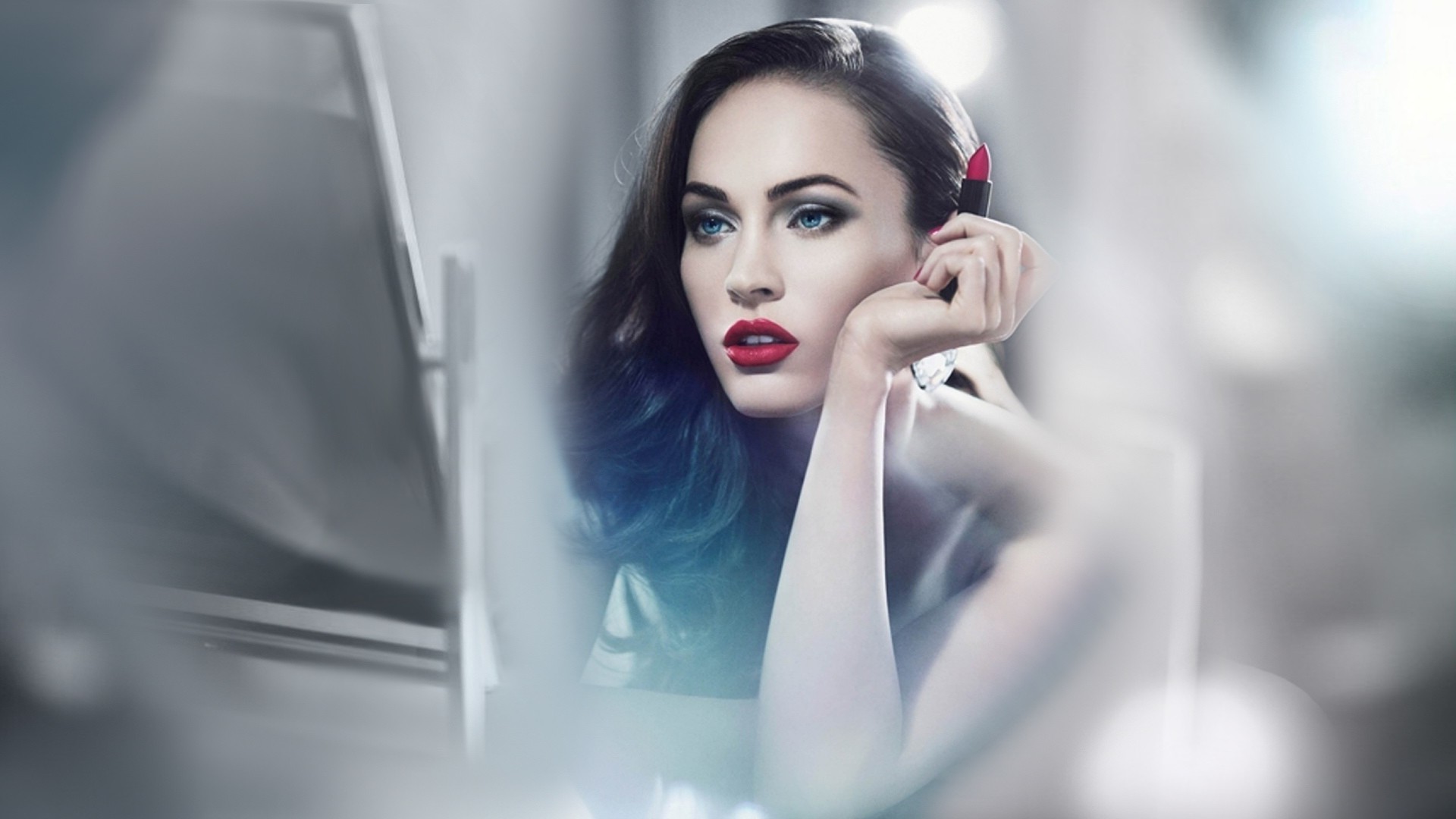 women, Red Lipstick, Blue Eyes, Megan Fox Wallpaper