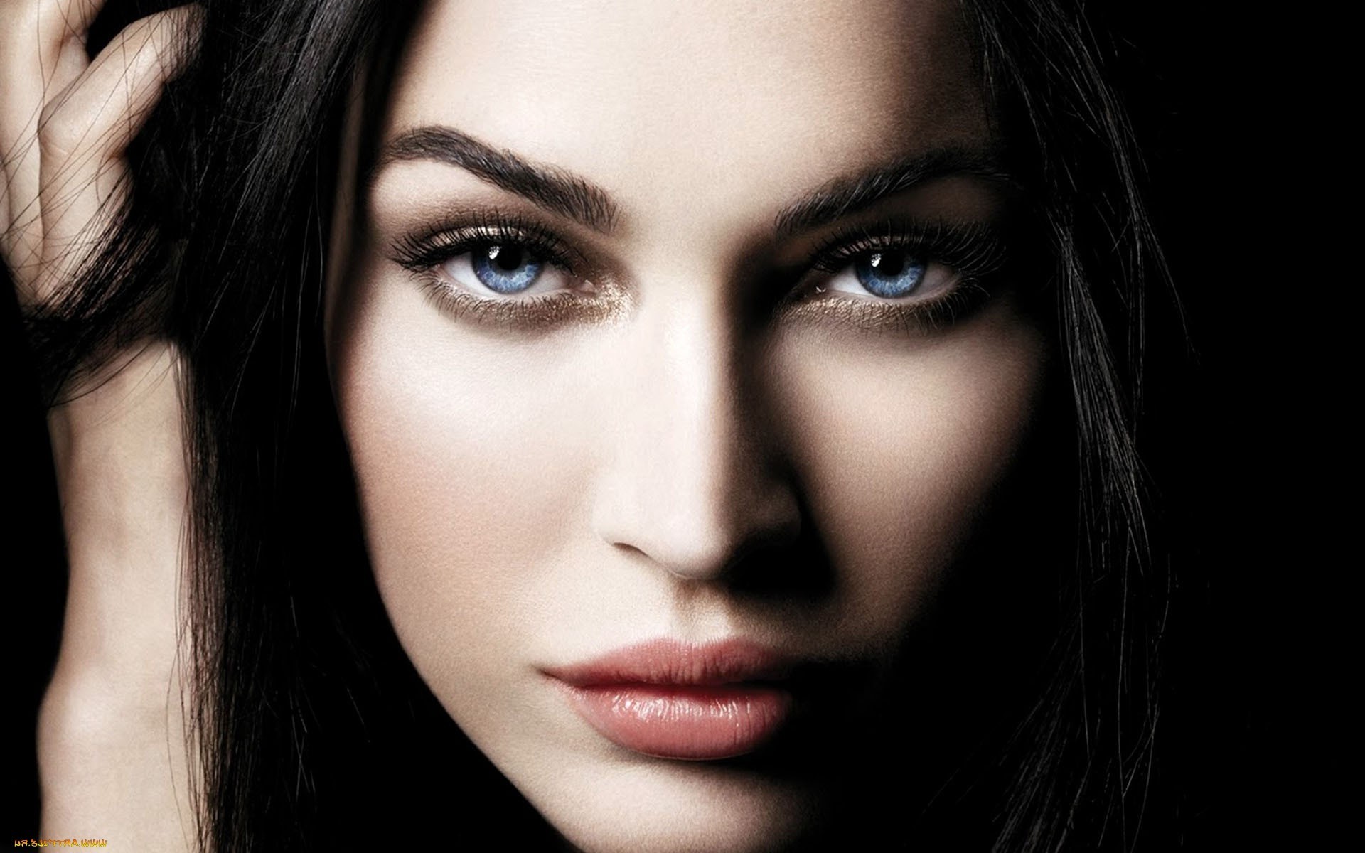 Megan Fox, Women, Celebrity, Blue Eyes, Face, Closeup Wallpaper