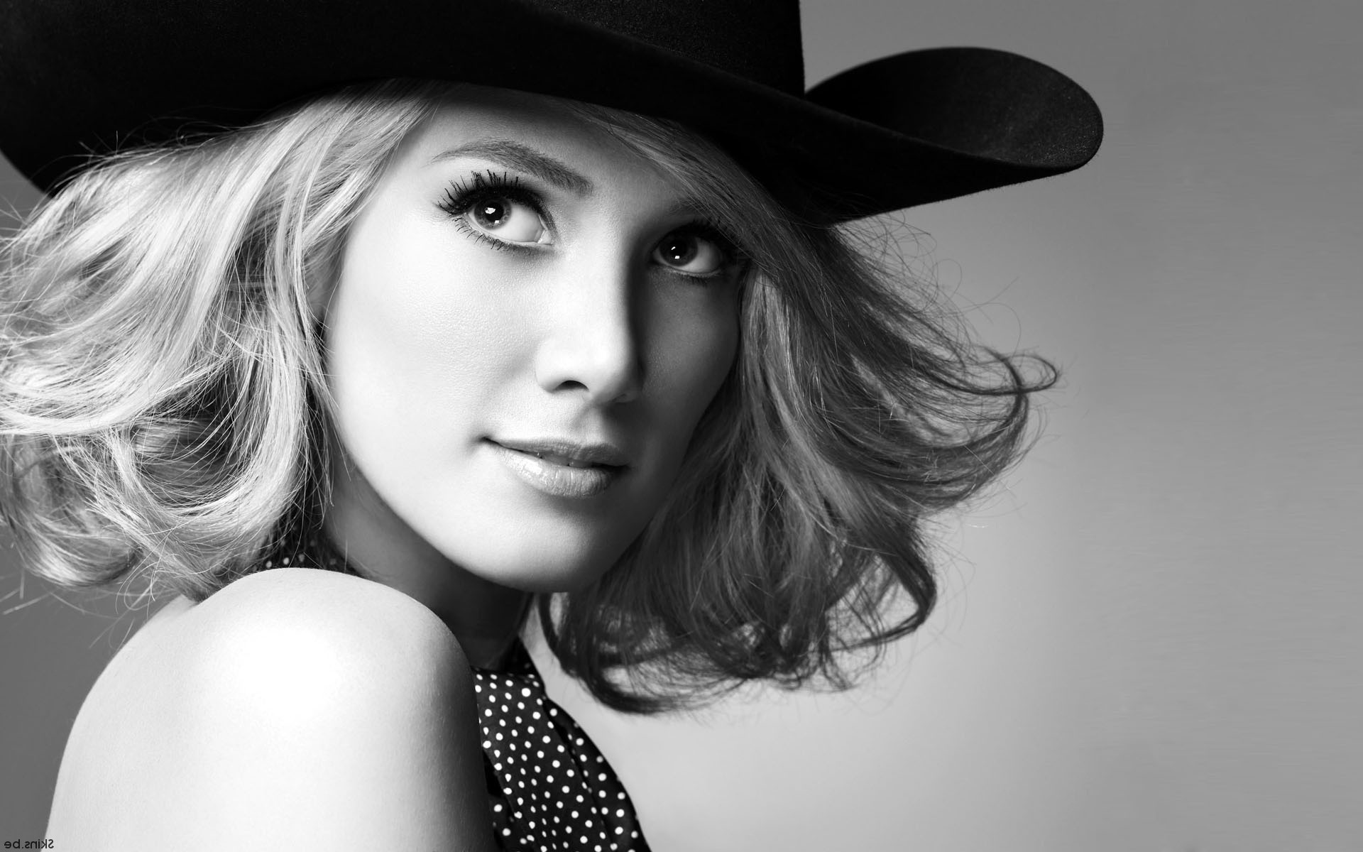 women, Blonde, Face, Cowboy Hats Wallpaper