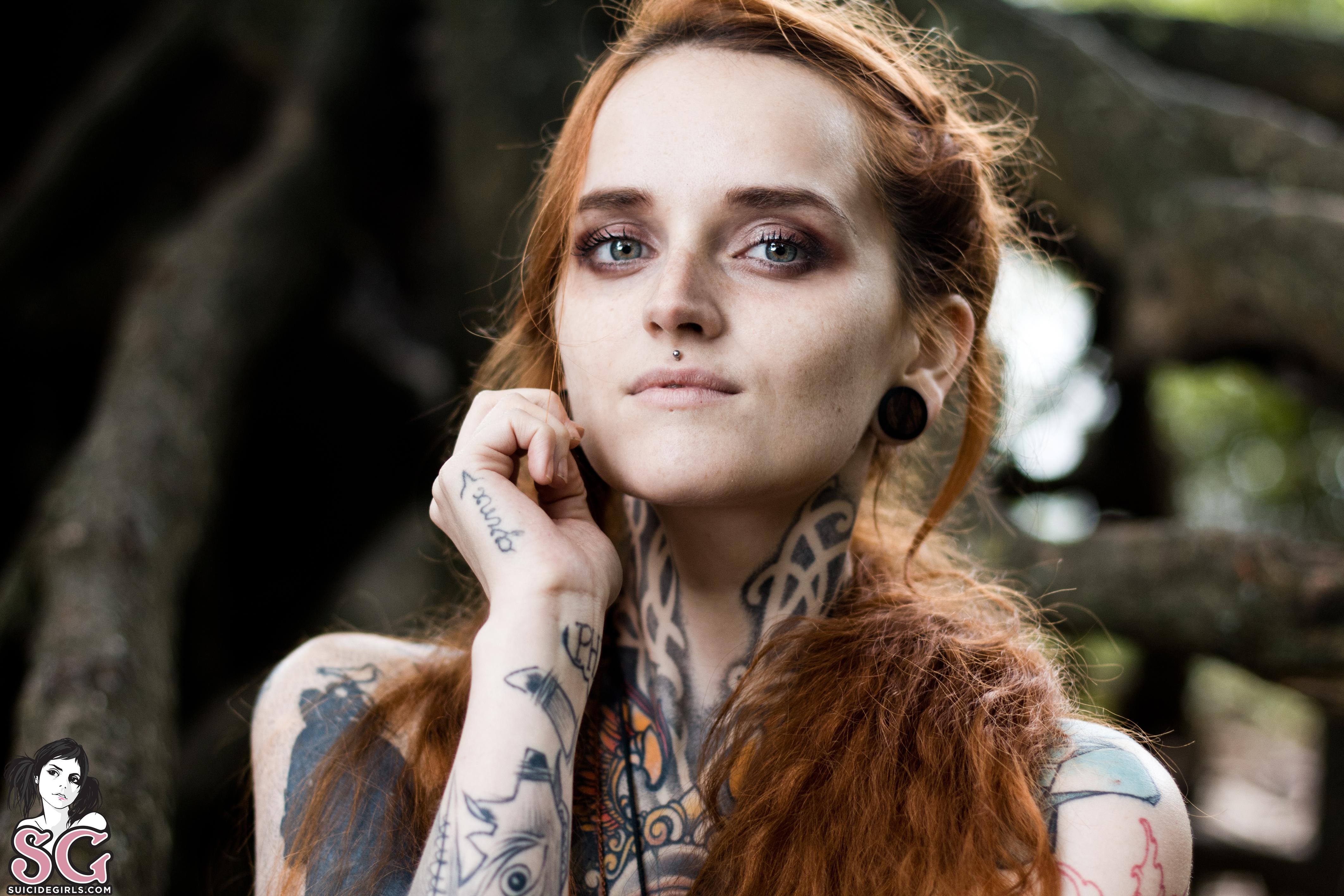 Suicide Girls, Tattoo, Redhead, Piercing Wallpaper