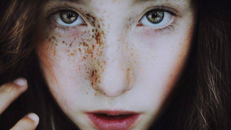 women, Freckles, Closeup, Eyes HD Wallpaper Desktop Background