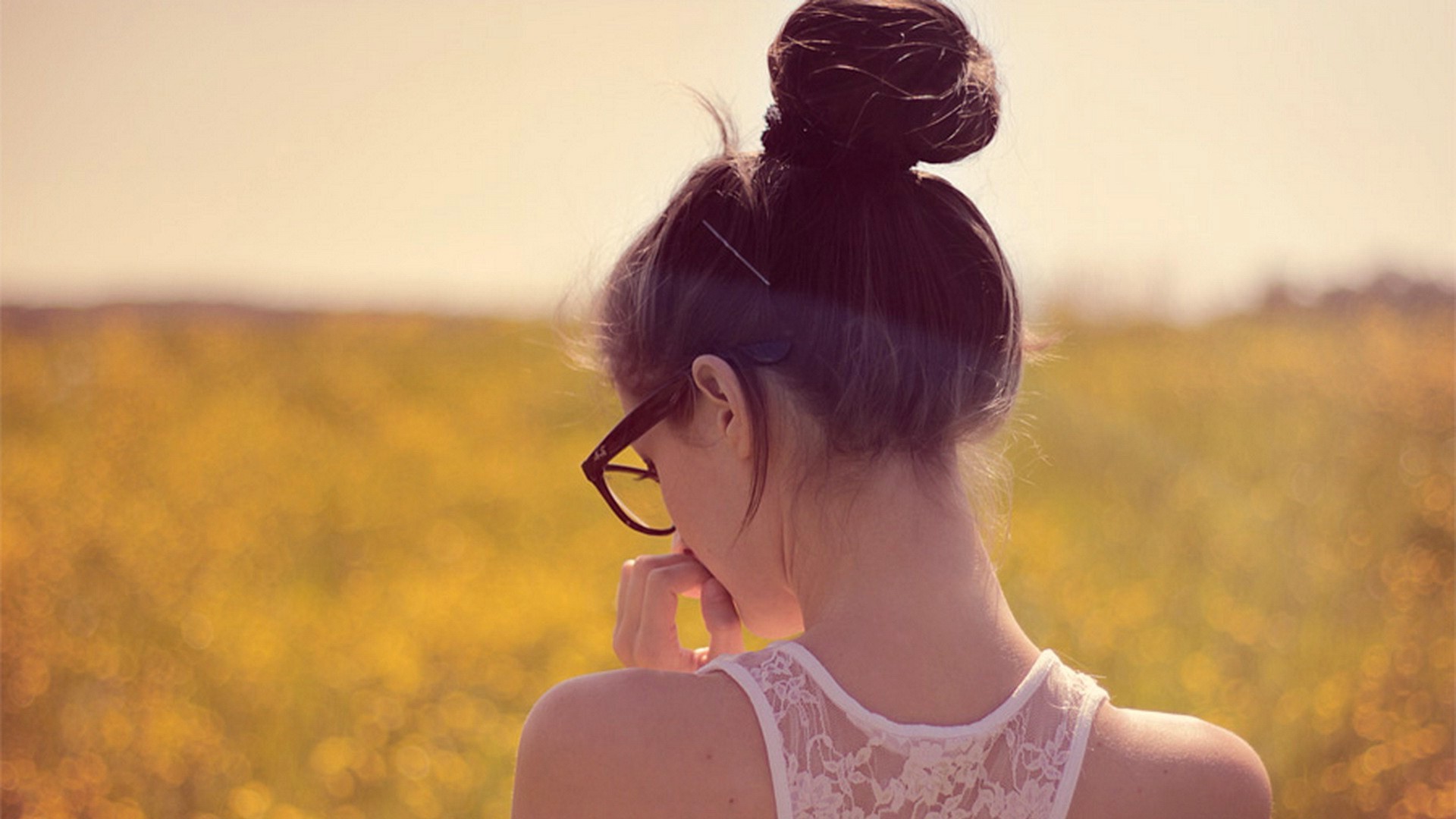 glasses, Brunette, Women, Women Outdoors Wallpaper