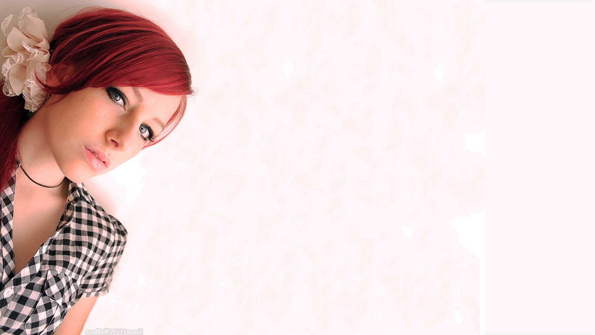 Sofia Wilhelmina, Face, Simple Background, Redhead Wallpaper