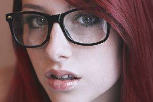 Sofia Wilhelmina, Glasses, Face, Closeup, Redhead, Women