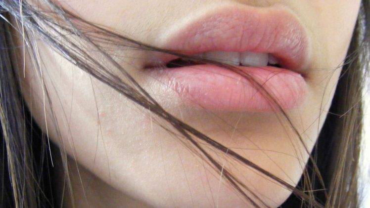 lips, Women, Brunette HD Wallpaper Desktop Background