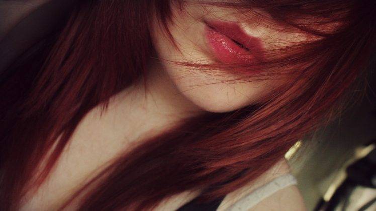 red Lipstick, Lips, Redhead, Women, Closeup HD Wallpaper Desktop Background