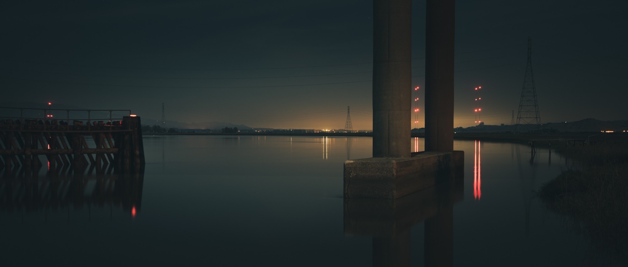 architecture, Bridge, Lights, River, Night, Water, Landscape Wallpaper