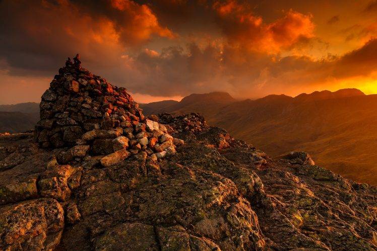 nature, Landscape, Mountains, Clouds, Sunlight, Rocks HD Wallpaper Desktop Background
