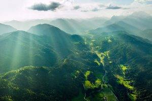 landscape, Photography, Nature, Mountains, Trees, Green, Sunlight, Sun Rays