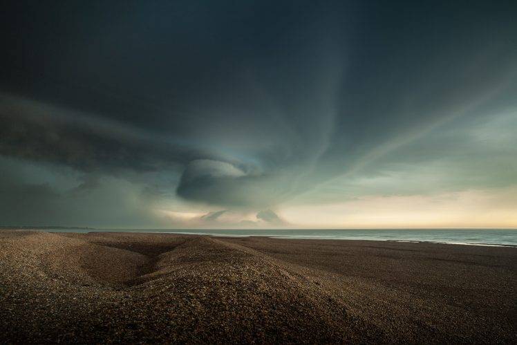 photography, Landscape, Nature, Beach, Storm, Sand, Sea HD Wallpaper Desktop Background